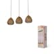 image 3 of Osram Decor Paper Drop Pendant Linear Ceiling Light 3 X E27 Beige Cream