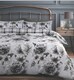 image 1 of Velosso Cassia Floral Reversible Printed Cotton Blend Duvet Cover and Pillowcase Set | Grey | Double