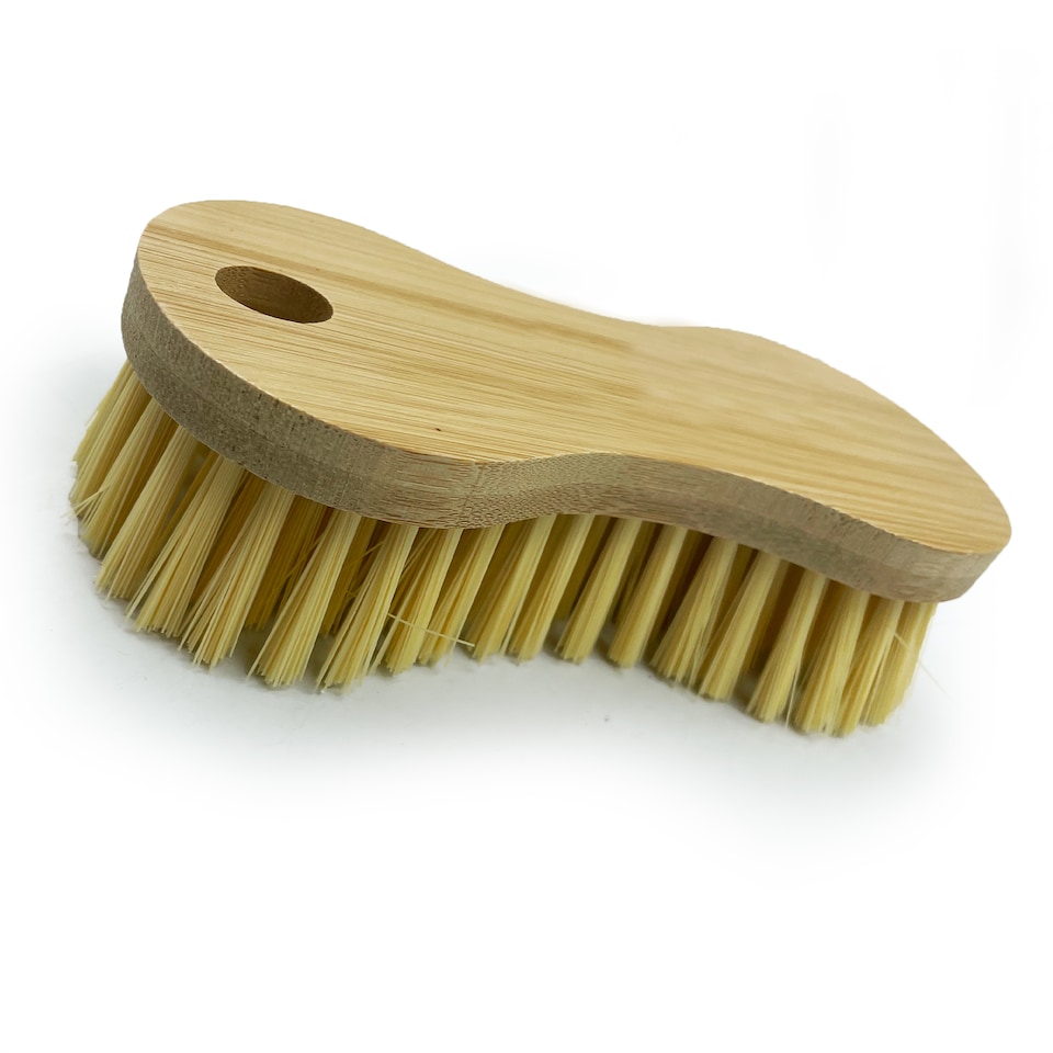 image 1 of Bamboo Stiff Scrubbing Brush Heavy Duty Hand Scrub Brush Set for Tiles & Carpets - Pack of 3
