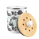 image 5 of Asian Style Food Waste Caddy - Metal 2L Decorative Kitchen Compost Bin