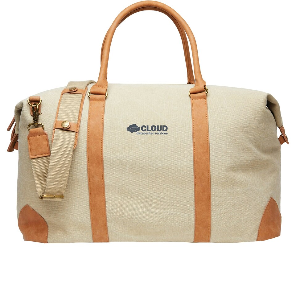 image 1 of Vinga Bosler Recycled Canvas Duffle Bag - Beige - One Size | Brown | One Size