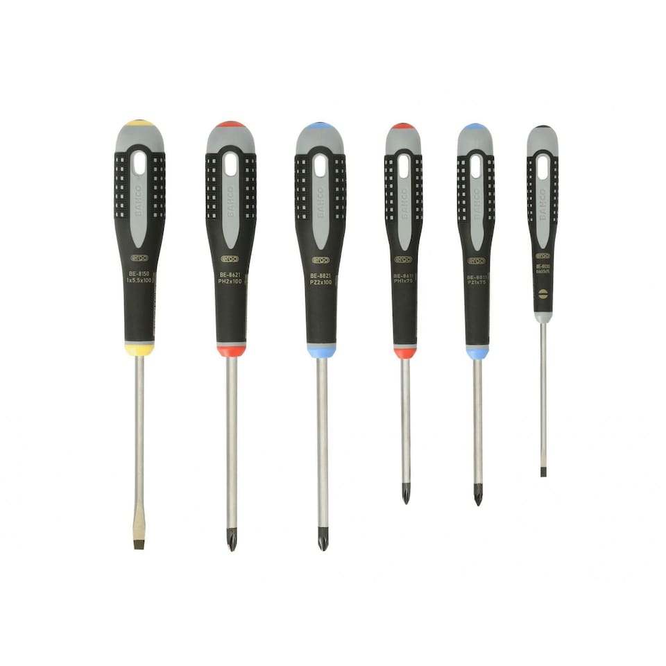 Bahco Be-9886 Ergo Screwdriver Set, 6 Piece - Multi Colour - One Size