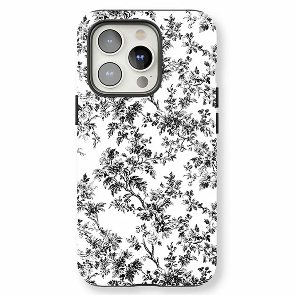 image 1 of Mono Floral Phone Case | Black | iPhone 16 Plus
Tough | iPhone 16 Plus
Tough