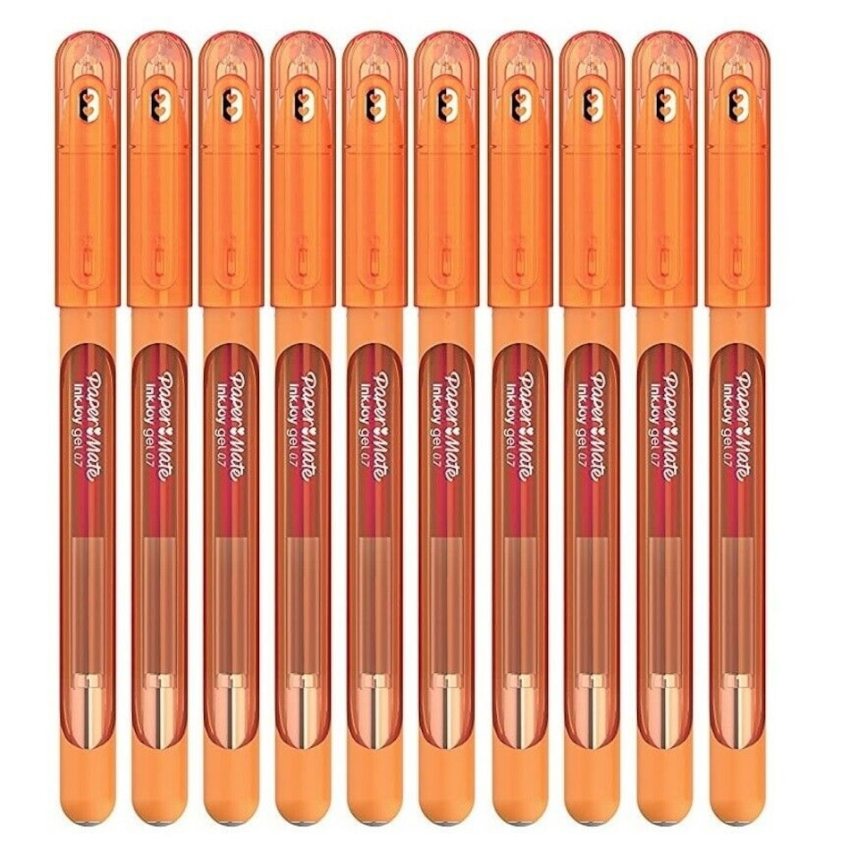 10 Paper Mate InkJoy Gel Pens 0.7mm Medium Tip Fast Drying Smooth Ink Comfort Grip Colour Writing Pens for Notes Journalling Stationery