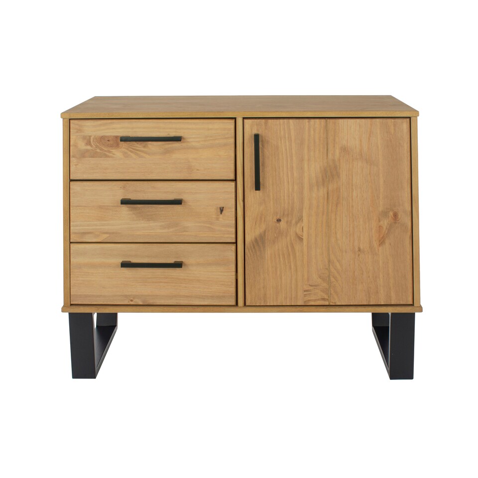 image 1 of Texas, Small Sideboard With 1 Door, 3 Drawers Brown