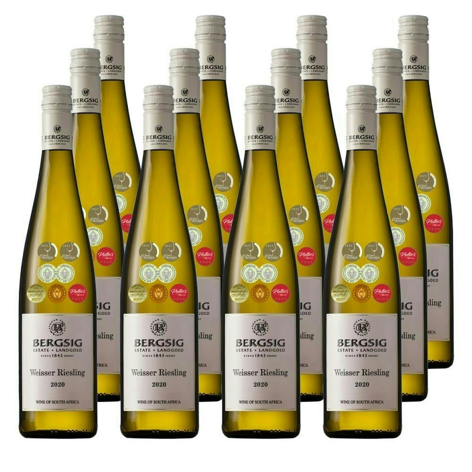 Case of 12 Bergsig Estate Riesling 75cl - White Wine