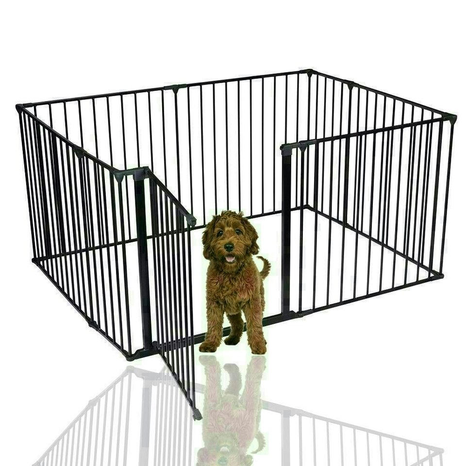 image 1 of Bettacare Pet Pen, 105cm x 144cm, Black, 70cm High, Dog Pen for Pets and Puppies, Dog Playpen suitable for Indoor and Outdoor use Black