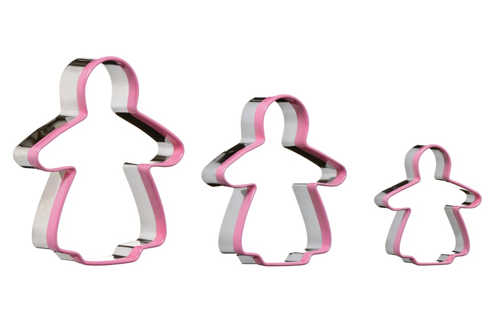 Interiors By Premier Durable Gingerbread Lady 3Pc Cutter Set, Simple To Use Biscuit Cutters, Dishwasher Safe Cookie Cutters