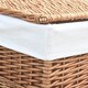 image 2 of White Lining Light Steamed Large Square Laundry Wicker Basket | White | White