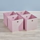 image 3 of Foldable Canvas Storage Folding Box Fabric Cube Cloth Bag 4 Piece Set | Pink