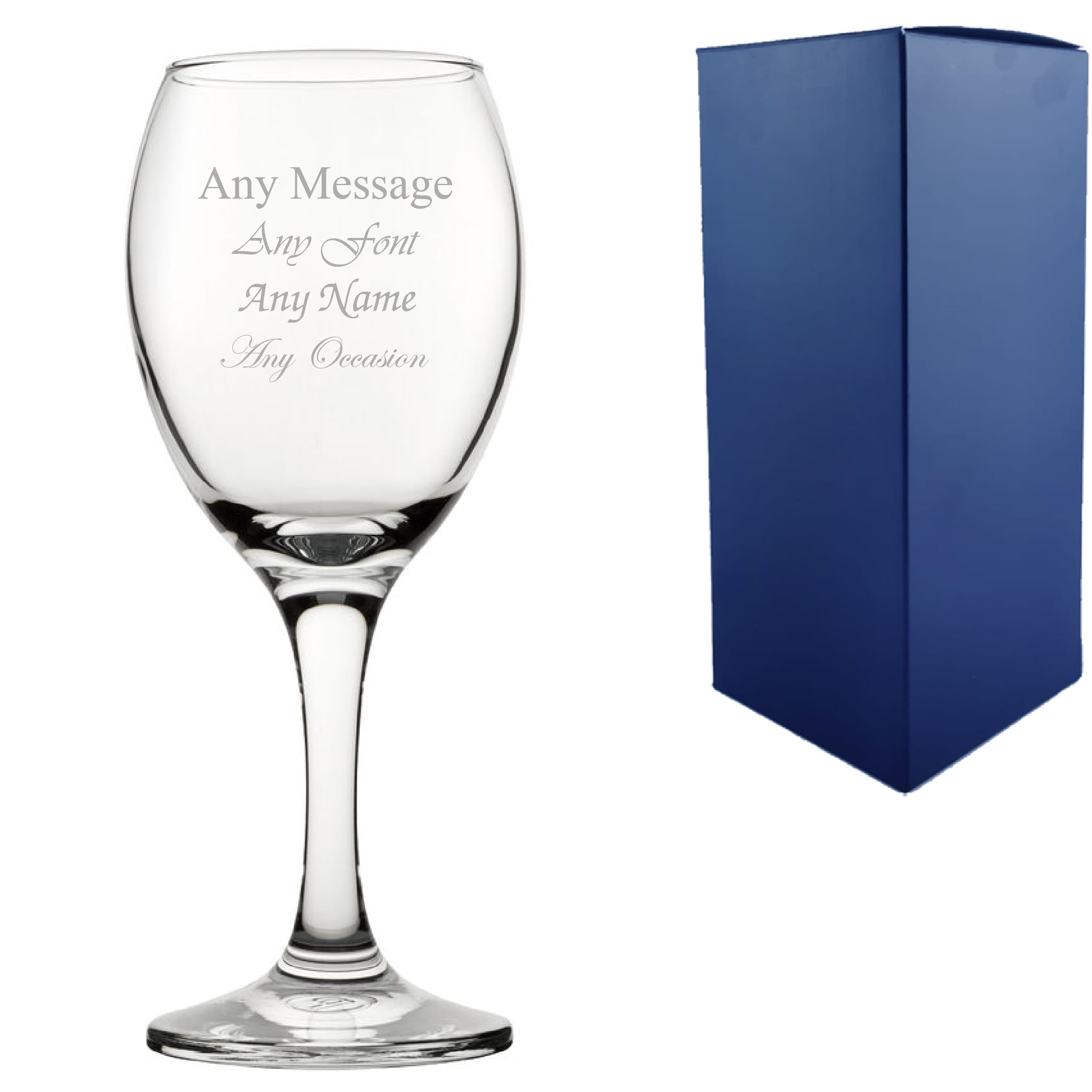 Uniqueful Personalised Engraved Any Message Pure Wine Glass 11oz 325ml in Clear | Size: 100ml
