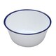 image 1 of Nimbus Enamel Pudding Basin - White/Blue - 10cm