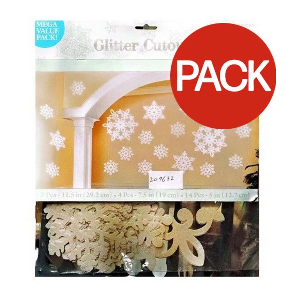 Amscan Cut Out Christmas Decoration (Pack of 20) - Brown/White - One Size