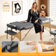 image 7 of HOMCOM Portable Massage Table, 3 Section Adjustable Beauty Bed, Wooden Foldable Massage Bed with Face Cradle, Padded Armrests for Spa, Lash, Tattoo, Grey | Grey | Grey