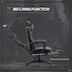 image 5 of Vinsetto Computer Gaming Chair, Racing Desk Chair with Lumbar Support and Footrest, PU Leather Gamer Chair with Headrest and Swivel Wheels for Home, Grey