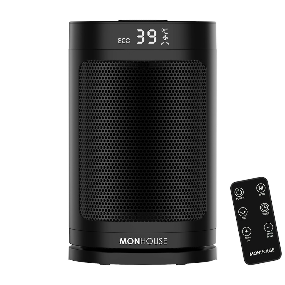 image 1 of MONHOUSE Electric Heater - Energy Efficient PTC Ceramic, Silent Portable Heater with LED Display, Remote Control, Overheat Protection, Smart Thermostat