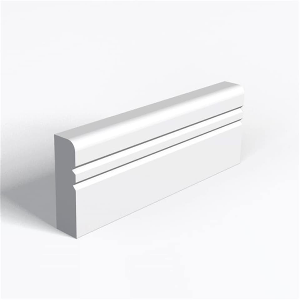 Pack of 10 (Total 10 Units) - MDF Primed Pencil Round and 2 V Grooves Architrave - 18mm (T) x 69mm (H) x 4200mm (L)