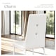 image 5 of Dining Chair Set - high backrest, slim steel legs & rhinestone highlights | White | white | 4