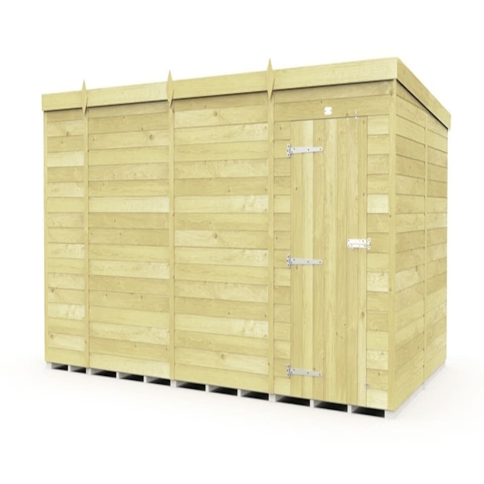 image 1 of 13 x 8 Feet Pent Shed - Single Door Without Windows - Wood - L231 x W387 x H201 cm Brown