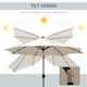 image 3 of Outsunny Outdoor Garden Solar Power 24 LED light Parasol Sun Umbrella Crank Tilt