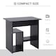 image 5 of HOMCOM Compact Small Computer Table Wooden Desk Keyboard Tray Storage Shelf Modern Corner Table Home Office Black