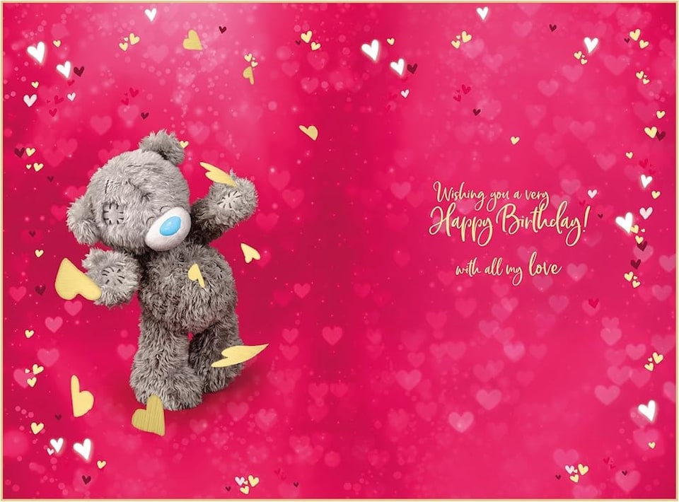 image 1 of Bear With Hearts For Wonderful Husband 3D Birthday Keepsake Card