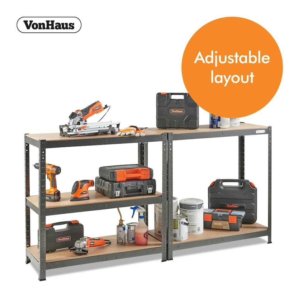 image 1 of VonHaus 3 Step Steel Folding Step Ladder with Anti Slip Feet