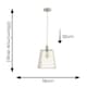 image 3 of ValueLights Susie Glass Lantern Brushed Chrome Single Ceiling Pendant Light with LED Bulb Silver