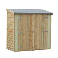 Overlap 6 x 3 Feet Pressure Treated Pent Shed Double Door | Brown