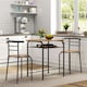 image 2 of Yaheetech Modern Round Dining Table Set for 2 with Steel Legs
