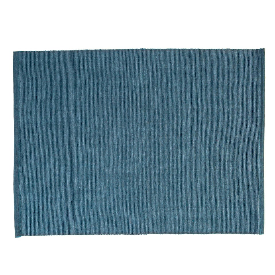 image 1 of Nicola Spring Cotton Fabric Placemats - Denim - Pack of 6 Blue