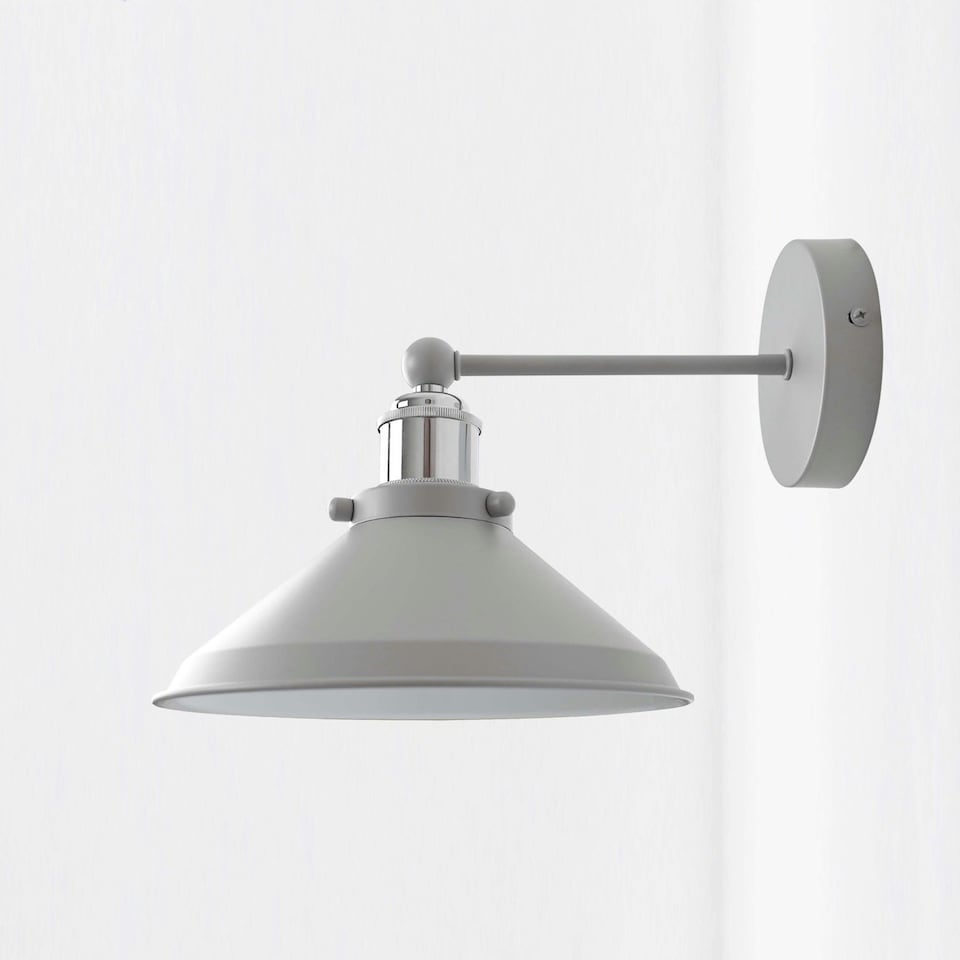 image 1 of First Choice Lighting Maxwell Flint Grey Chrome Wall Light Grey | Chrome