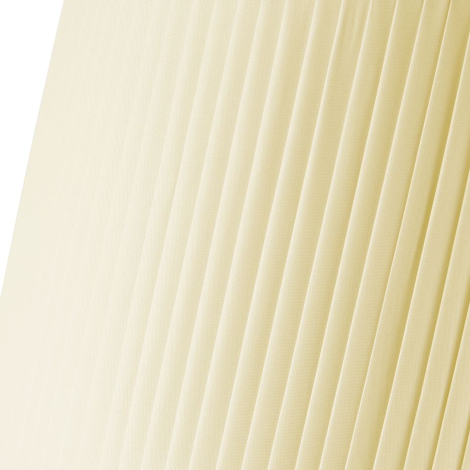 image 1 of Contemporary Designer Double Pleated Cream Cotton Fabric 12 Drum Lamp Shade | Cream | 12"
