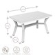 image 3 of Resol 4 Seater Tulip Rectangular Plastic Garden Dining Table - 90cm x 140cm - White