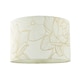 image 1 of Designer Cream Linen Fabric 12 Inch Lampshade with Large Shiny Gold Foil Flowers | Cream