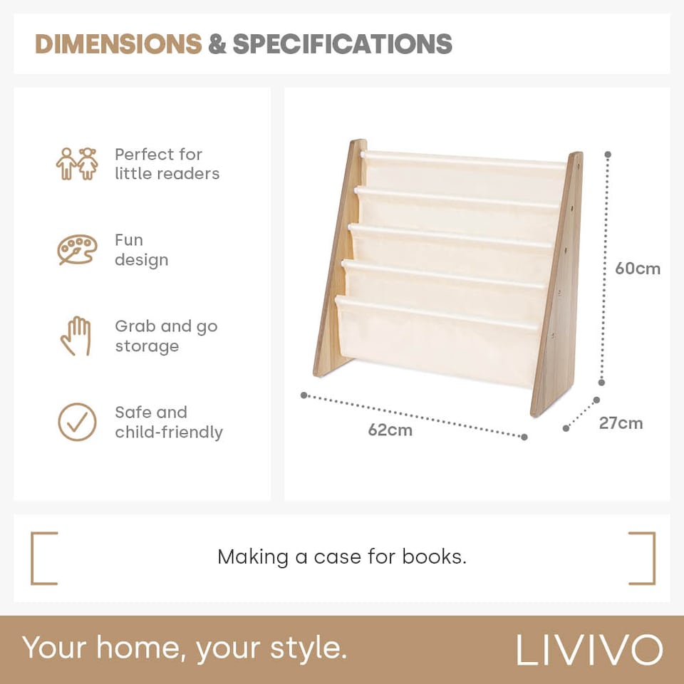 image 1 of Childrens Bookcase Cream