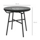 image 7 of Outsunny Rattan Side Table w/ Tempered Glass Tabletop, Black 