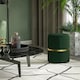 image 6 of HOMCOM Round Pouffe, Storage Footstool with Cushioned Top, Dark Green Green