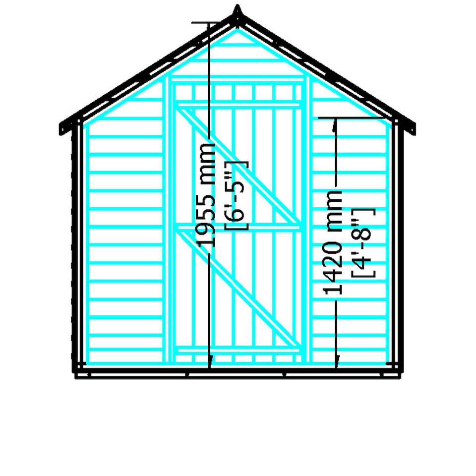 image 1 of Overlap 8 x 6 Feet Pressure Treated Value Range Shed Single Door | Grey