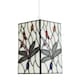 image 1 of White Stained Glass Dragonfly Rectangular Tiffany Pendant Light Shade White