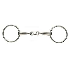 Korsteel Stainless Steel Thin Mouth French Link Loose Ring Snaffle Bit - Silver - 5.5in