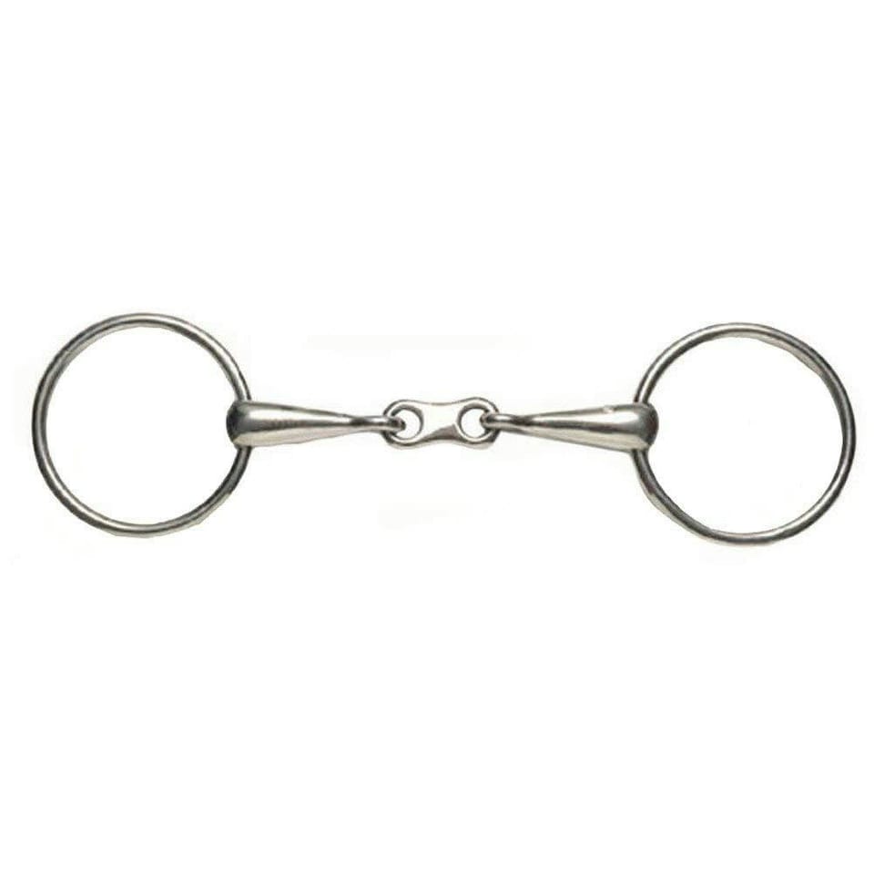 Korsteel Stainless Steel Thin Mouth French Link Loose Ring Snaffle Bit - Silver - 5.5in