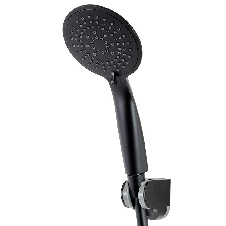 image 1 of Showerdrape Vito Black 5-spray Pattern Shower Head | Black | Black | 1