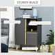 image 6 of HOMCOM Storage Cabinet Sideboard with Tempered Glass Adjustable Shelves
