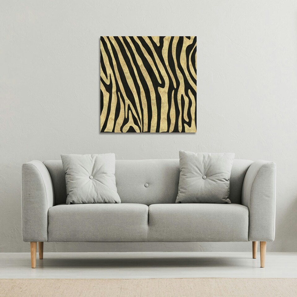 image 1 of Golden Zebra (Canvas Print) 61 x 61 x 4cm