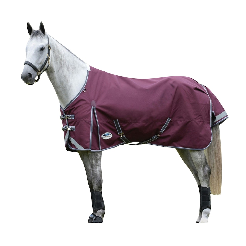 image 1 of Weatherbeeta Comfitec Plus Dynamic II Standard-Neck Lightweight Horse Turnout Rug - Maroon/Grey/White - 5´ 6"
