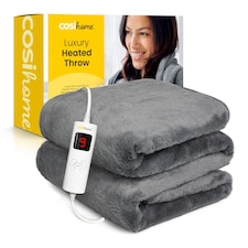 Cosi Home Faux Fur Electric Heated Throw - Grey