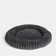 image 10 of OHS Ribbed Round Plush Plump Soft Warm Cosy Pet Dog Cat Cushioned Donut Bed Black | M