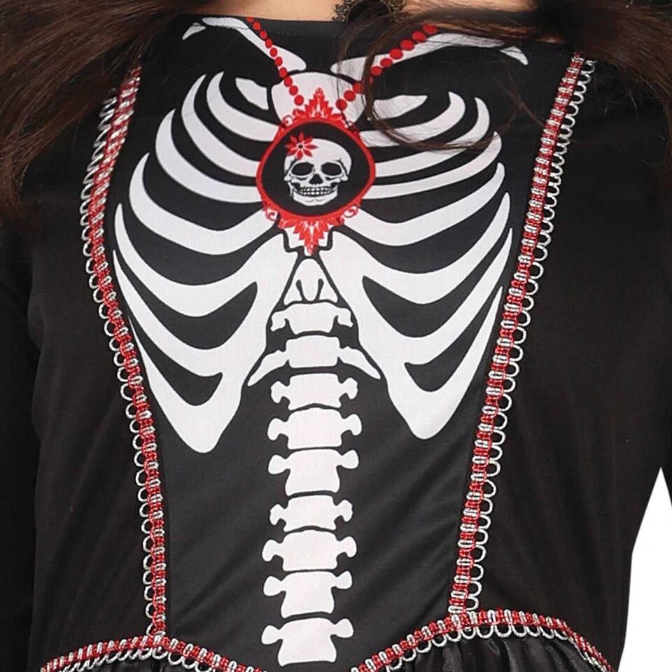 image 1 of Fiestas Guirca Womens/Ladies Royal Skeleton Costume | Black | Black/White | L | 1