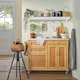 image 3 of SoBuy Kitchen Storage Trolley with Stainless Steel Top, Bamboo, 45.3x18.1x36.2 in, 23.9 kg - FKW70-N